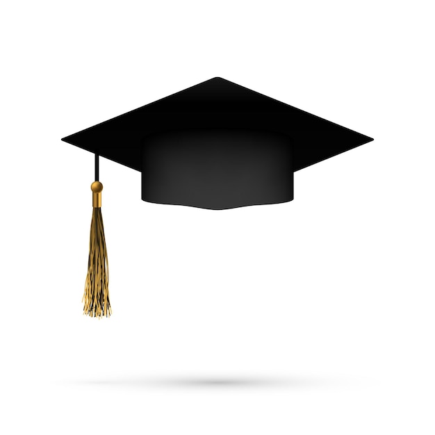 realistic graduation cap with shadow