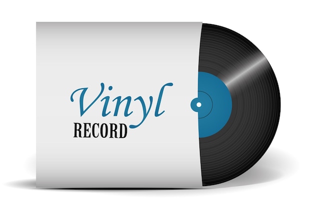 Vector realistic gramophone or vinyl record audio classic plastic disc