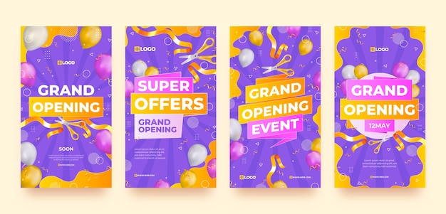 Realistic grand opening instagram stories