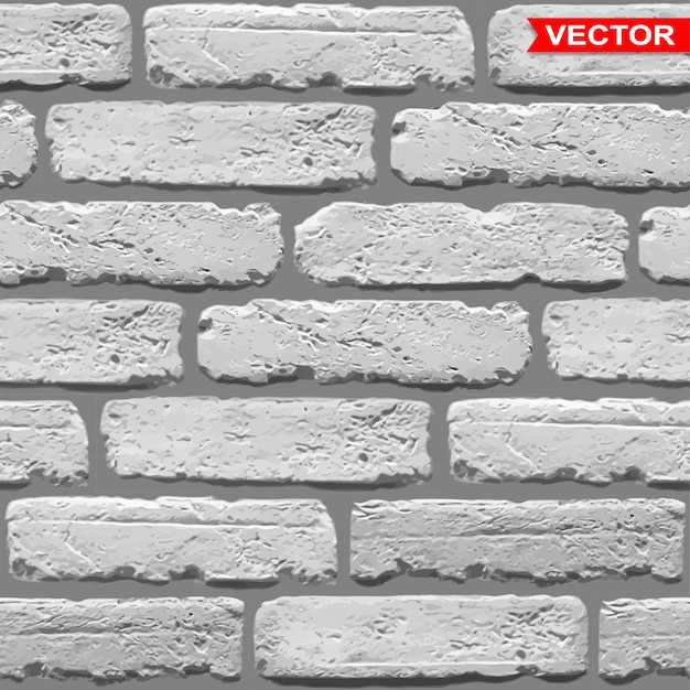 Vector realistic gray brick wall texture background