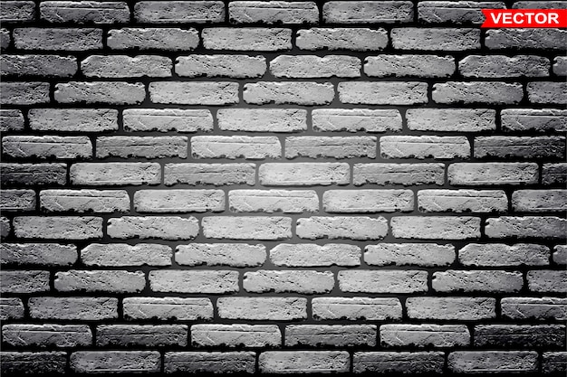 Vector realistic gray brick wall texture background