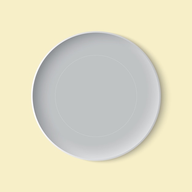 Realistic Gray Plate Top View Food Showcase Blank Template