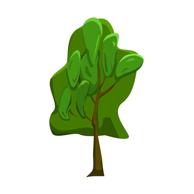 Betulla verde realistico su sfondo bianco - illustrazione vettoriale