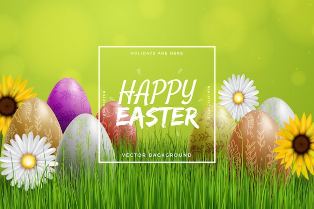 Realistic Green Easter Background