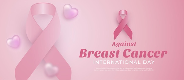 乳がんの背景に対して国際デーの現実的なグリーティング カード