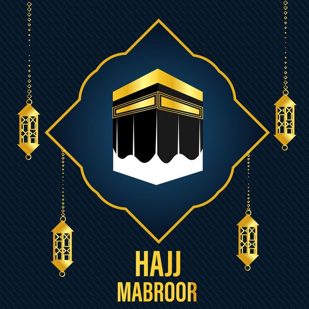 Realistic hajj background premium vector