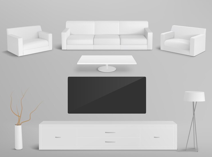 Vector realistic hall furniture