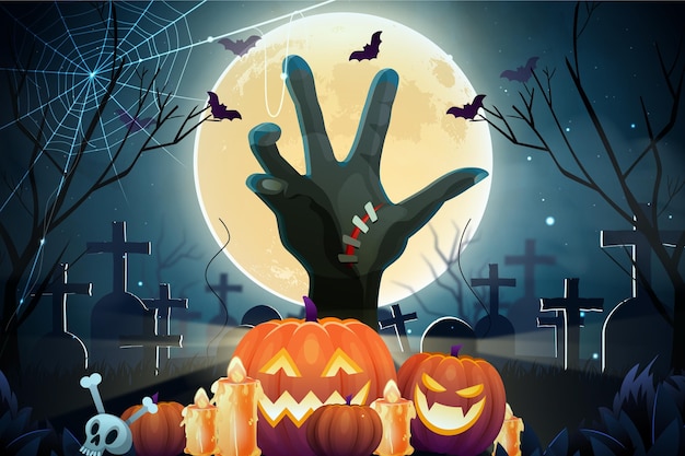 Realistic halloween background