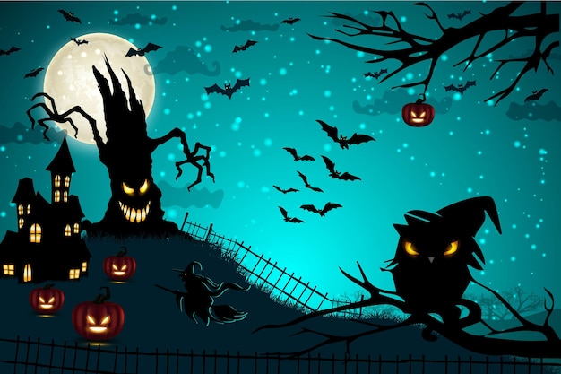 Realistic halloween background