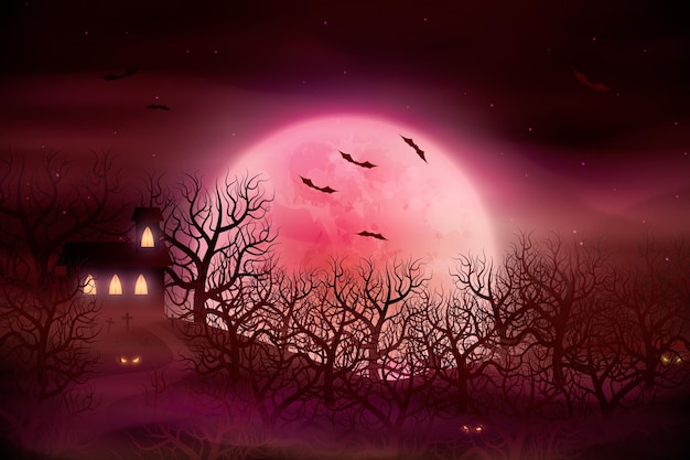 Realistic halloween background