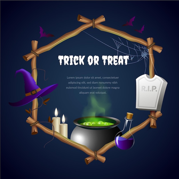 Vector realistic halloween frame template