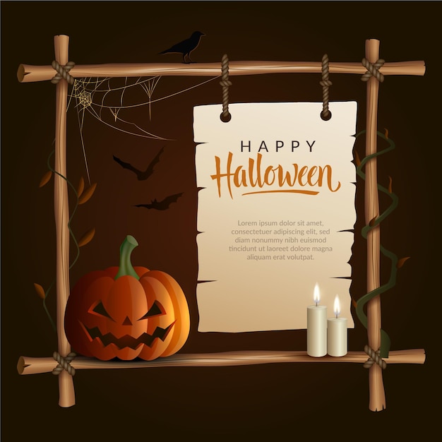 Vector realistic halloween frame template