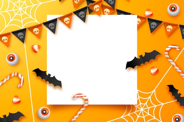 Modello di cornice di halloween realistico