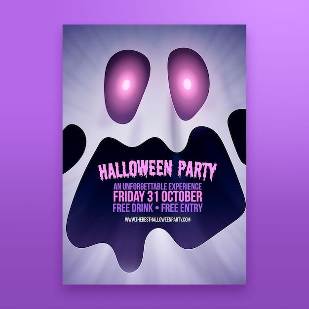 Vector realistic halloween party poster template