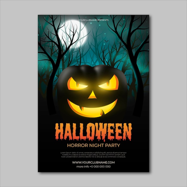 Vector realistic halloween party poster