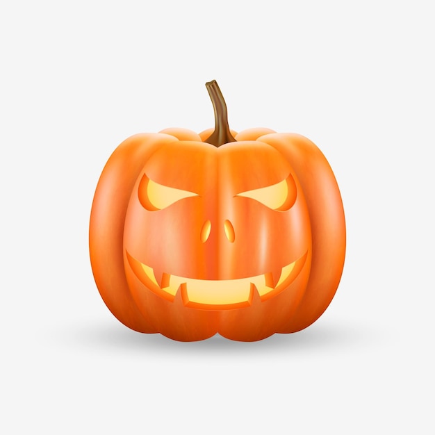 Vettore illustrazione realistica della zucca di halloween