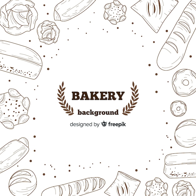 Vector realistic hand drawn bakery background