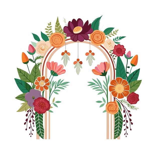 realistic hand drawn floral frame