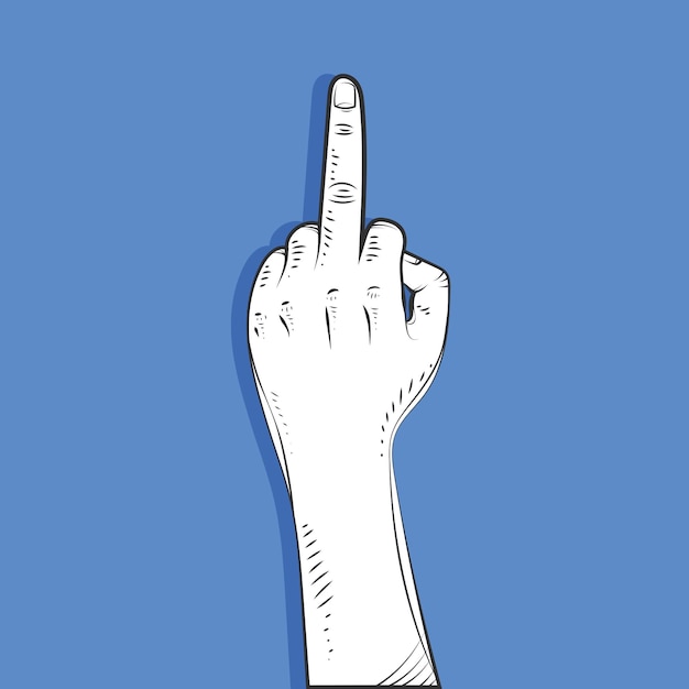 Realistic hand drawn fuck you symbol