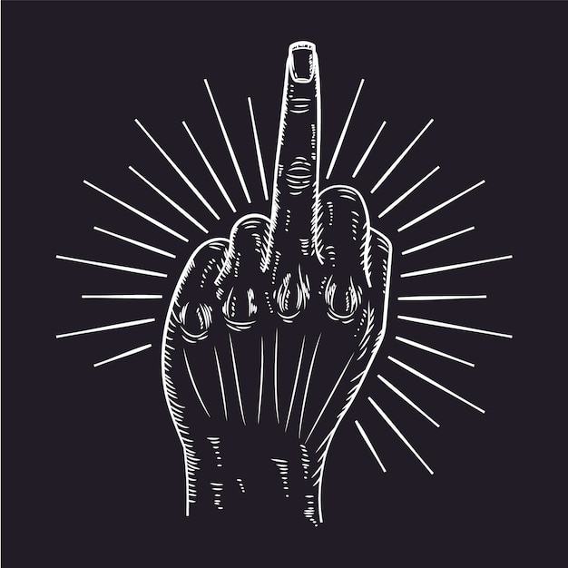 Realistic hand drawn fuck you symbol