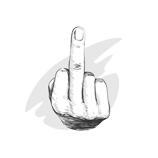 Vector realistic hand drawn fuck you symbol