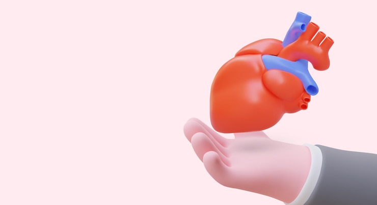 Vector 심장을 잡고 있는 현실적인 손 건강 관리 심전도를 할 시간 심장 전문의의 서비스