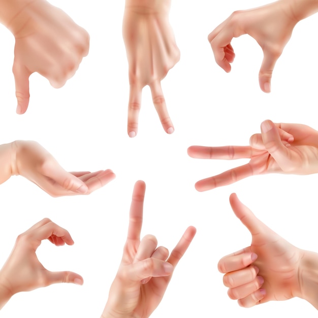 Vector realistic hands frame of hands
set of hands raised up. group of diverse human arms with accessories