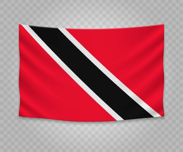 Vector realistic hanging flag of trinidad and tobago