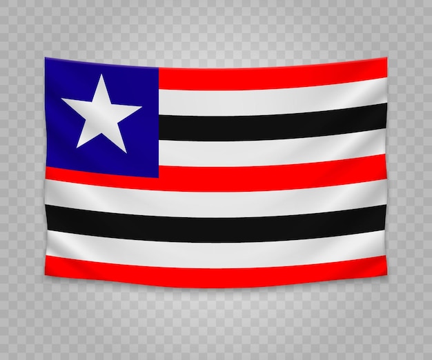 Vector realistic hanging flag