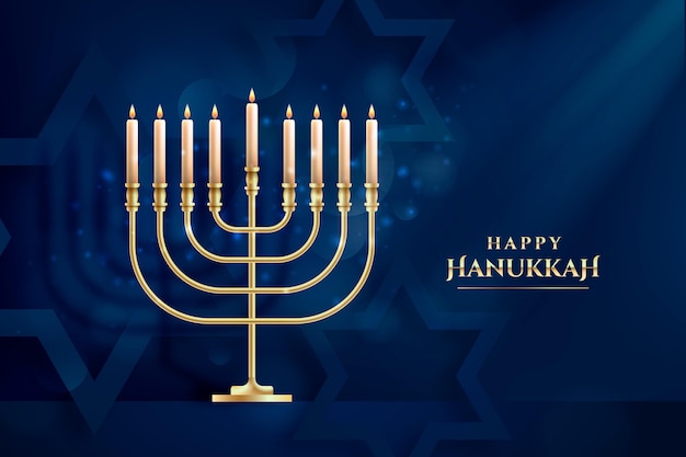 Vettore sfondo realistico di hanukkah