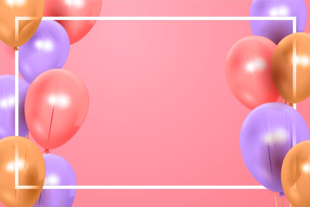 Realistico Felice Compleanno Sfondo Vettore Premium