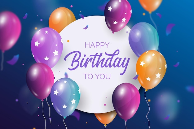 Vector realistic happy birthday background