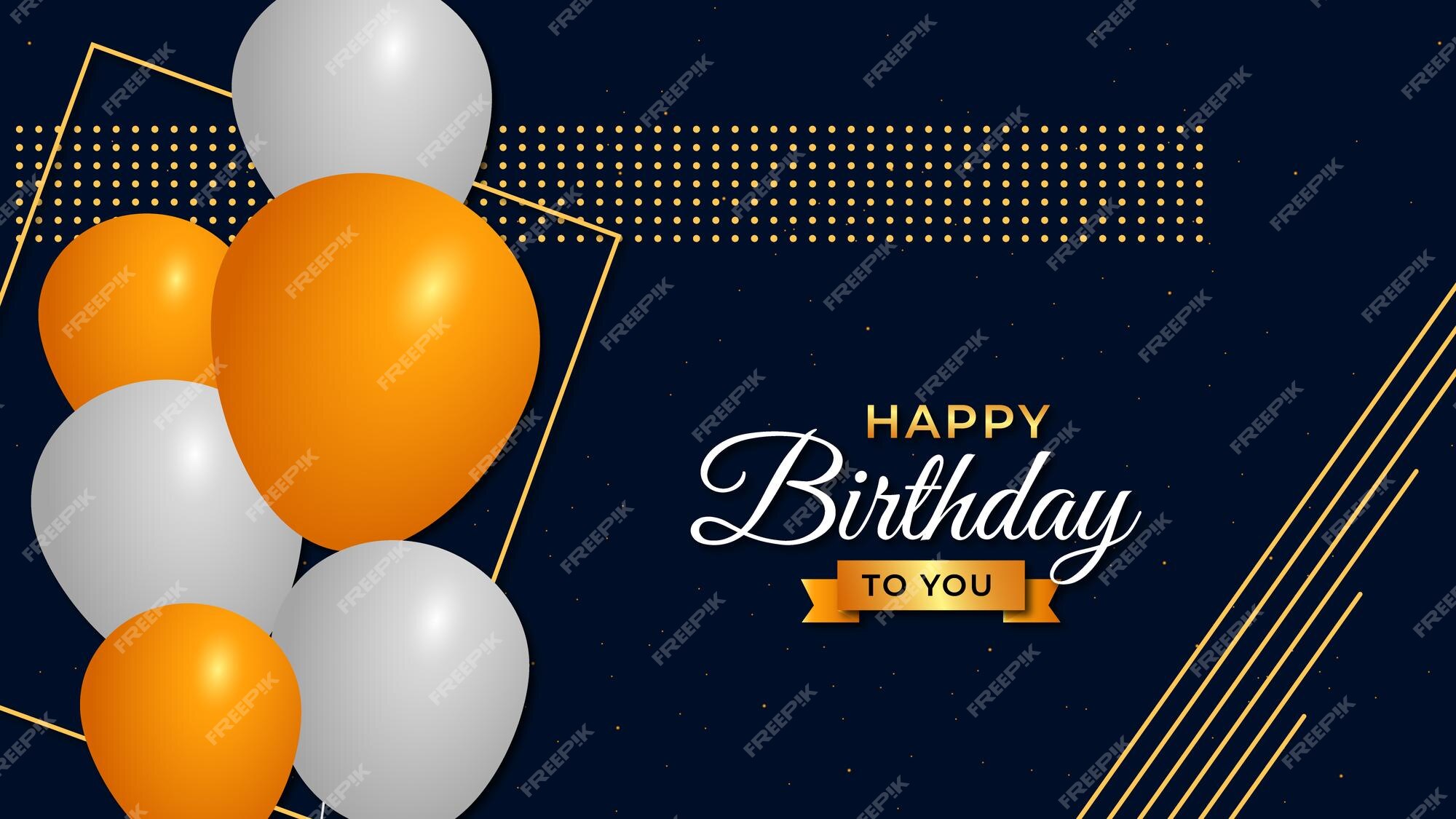 Premium Vector | Realistic happy birthday background