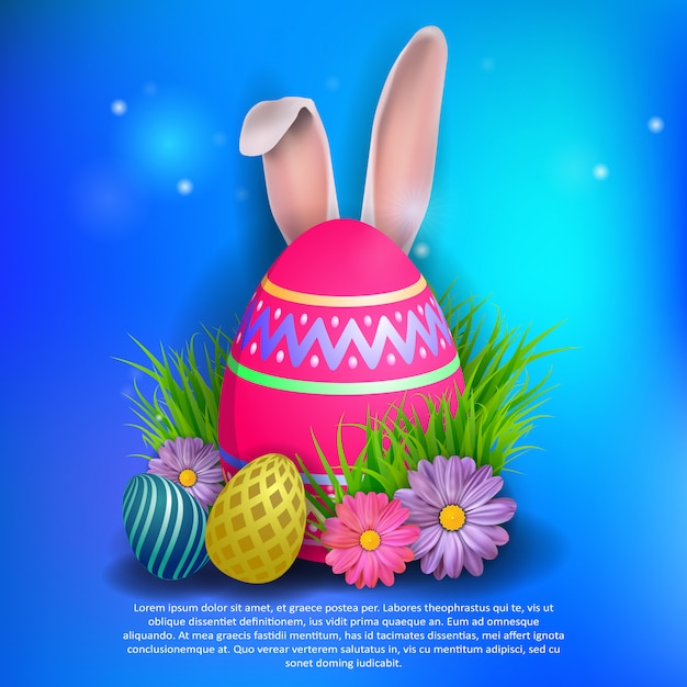 Vector realistic happy easter day