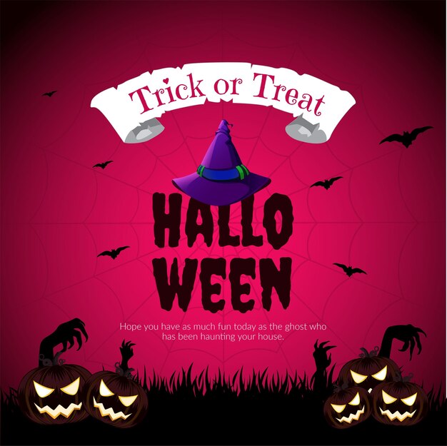 Vector realistic happy halloween banner design template