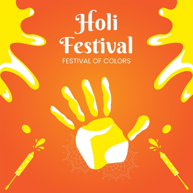 Modello di progettazione di banner di festival di colori felice realistico di holi