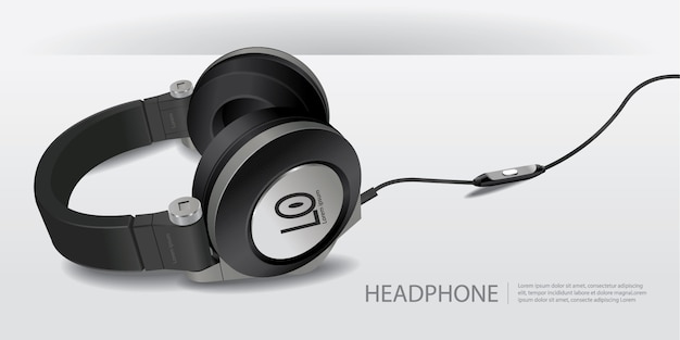 Realistic headphones isolated vector illustration