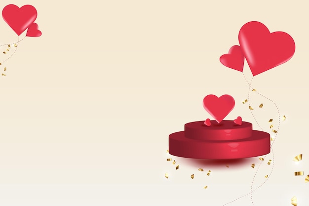 Vector realistic heart background 2023