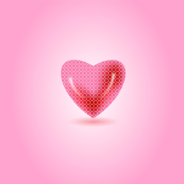 Vector realistic heart shape heart shape 3d heart shape heart shape with the pattern