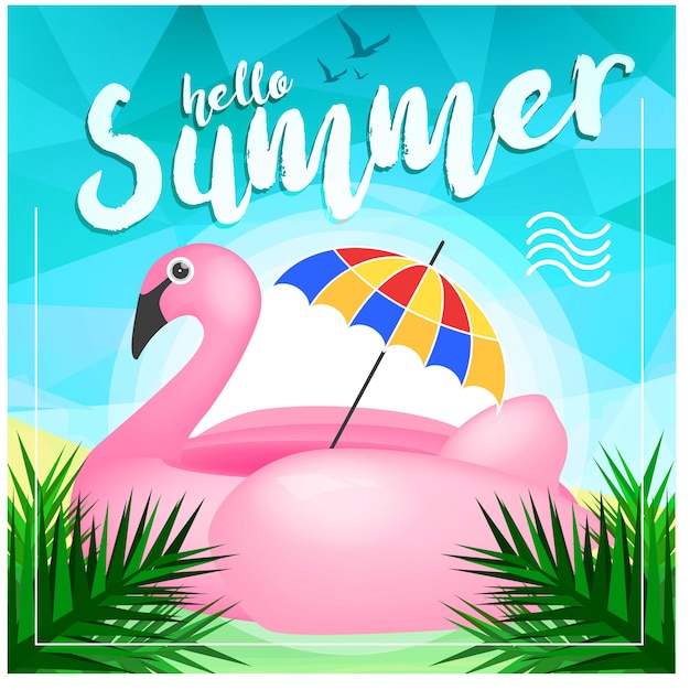 Realistic hello summer background