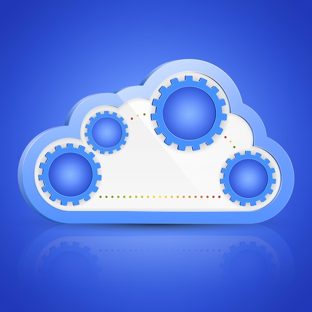 Vettore illustrazione vettoriale dettagliata e realistica del concetto di cloud computing