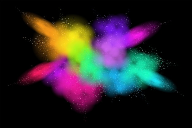 Vector realistic holi colored powder explosion