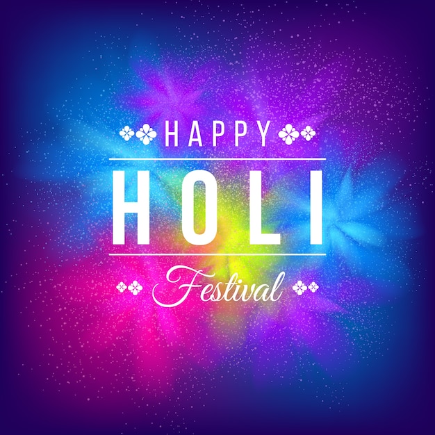 Vector realistic holi festival festive theme