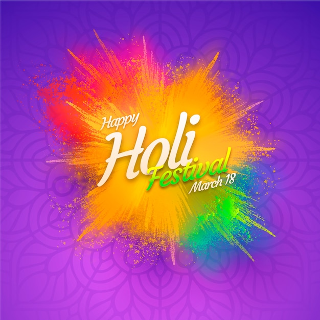 Realistic holi illustration