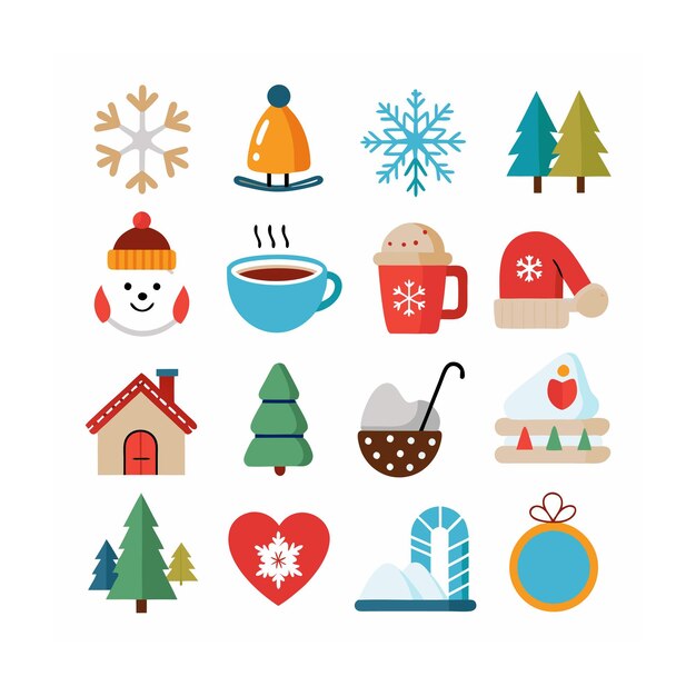Vector realistic holiday and seasonal icons set