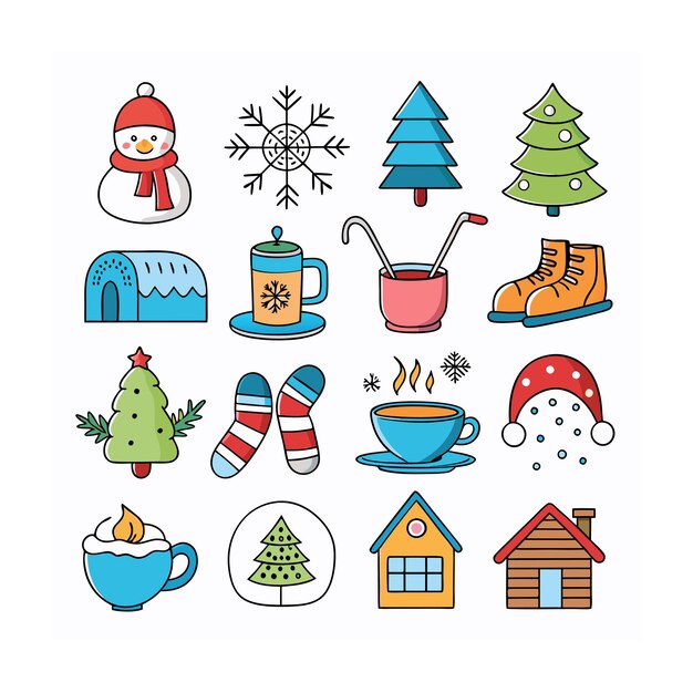 Vector realistic holiday and seasonal icons set