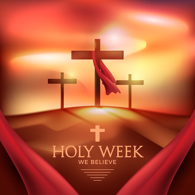 Realistic holy week concept