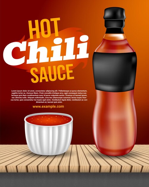 Vector realistic hot chili sauce vector