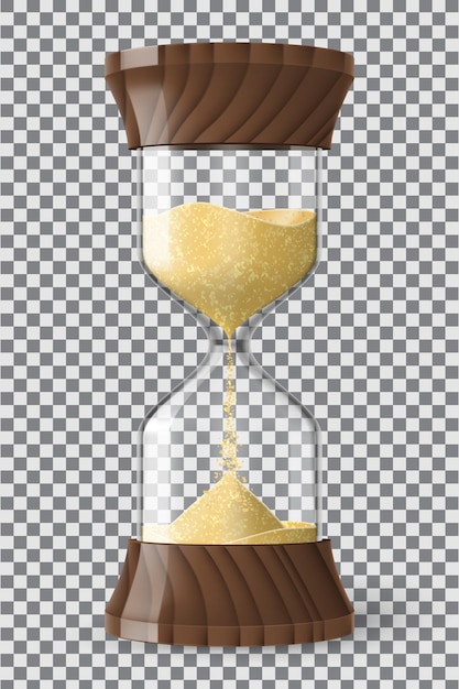 Vector realistic hourglass clock with transparency