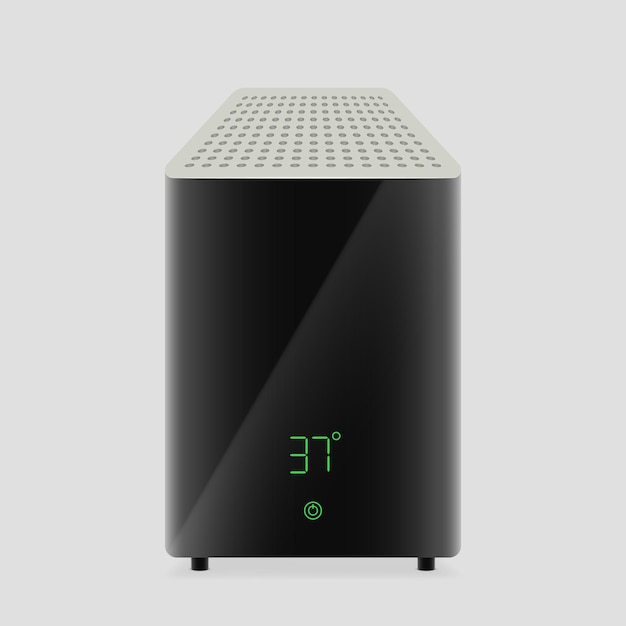 Vector realistic humidifier with temperature electronic indicator electric device for wetting indoor air